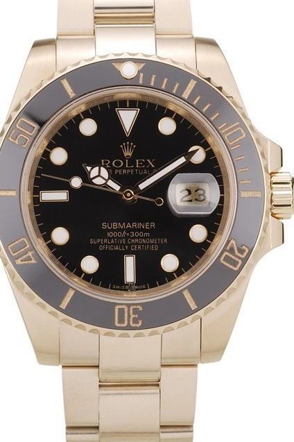 Good copy rolex watches 98231 Black Dial Rolex Bezel Submariner Black Ceramic 0709